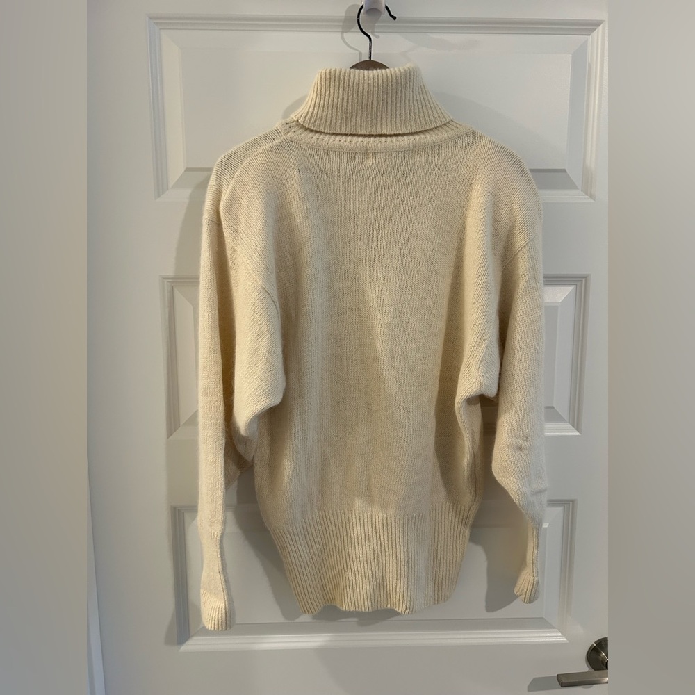 Vintage Silk Angora Turtleneck Sweater Cream Size M - Picture 10 of 14